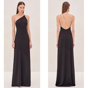 Alexis Black One-Shoulder Maxi Dress